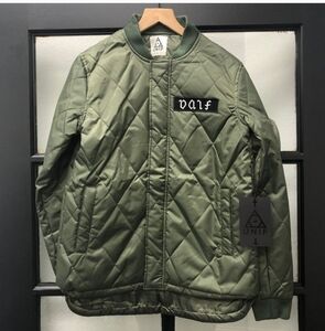 UNIF Olive Green Quilted Bomber Jacket - Size Medium
